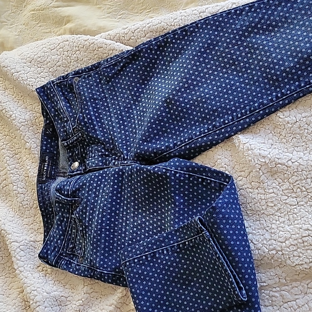 Lucky Brand blue white dots Jeans